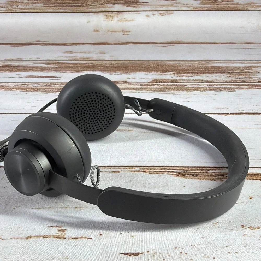 Used Logitech Zone Wired On-Ear Headset Black 981-000876 USB PC Mic Tested